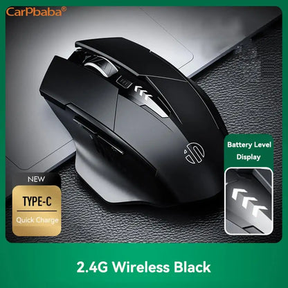 PM6 Wireless Mouse Rechargeable 2.4GHz USB Office Mute Bluetooth Mouse 6 High Effecient Buttons For PC Laptop Tablet Mobile