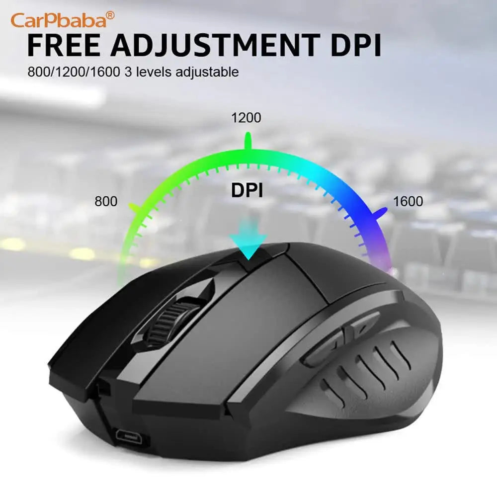 PM6 Wireless Mouse Rechargeable 2.4GHz USB Office Mute Bluetooth Mouse 6 High Effecient Buttons For PC Laptop Tablet Mobile