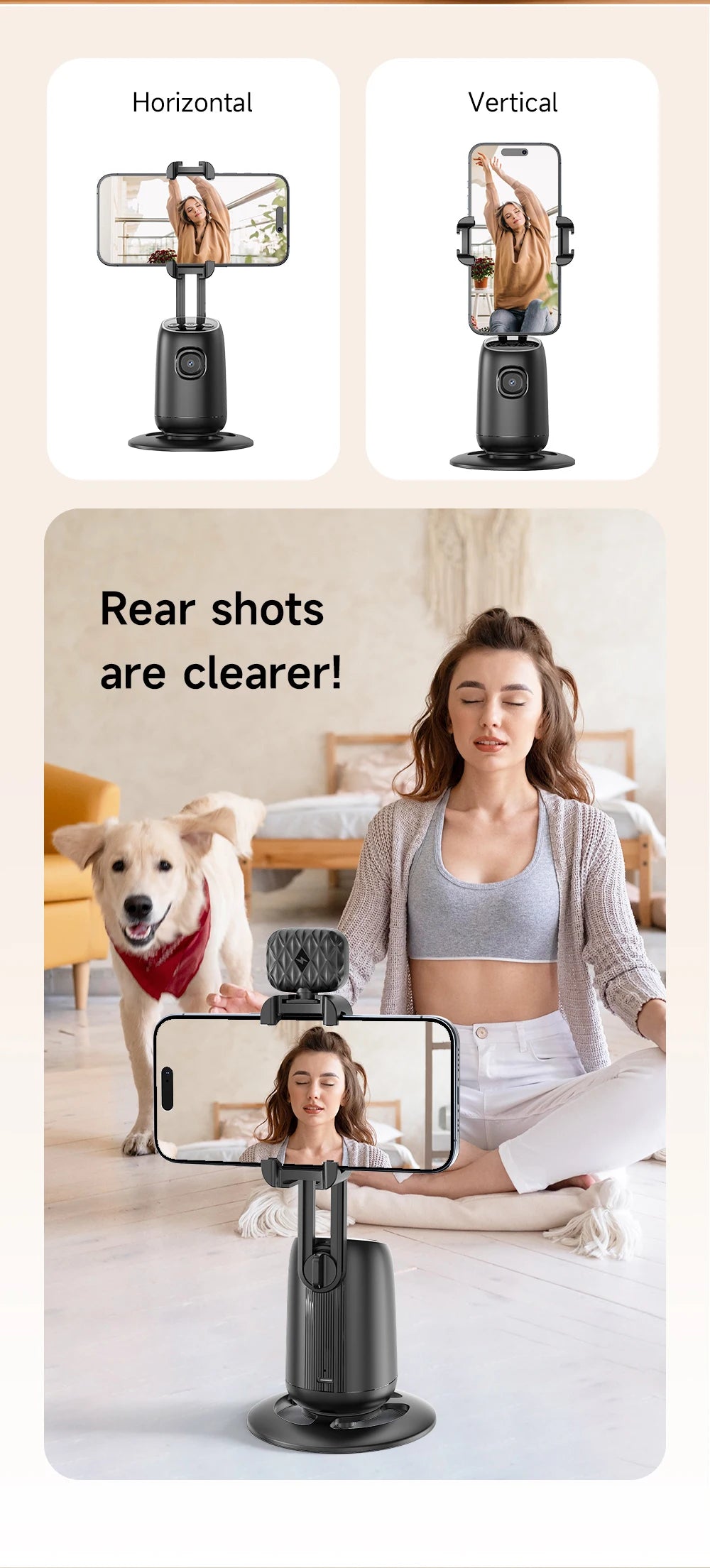 AI Smart Gimbal 360° Auto Follow-Up Face Tracking