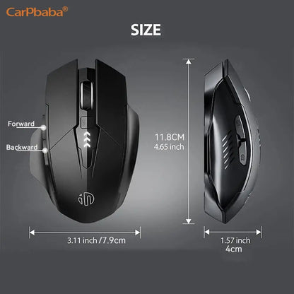 PM6 Wireless Mouse Rechargeable 2.4GHz USB Office Mute Bluetooth Mouse 6 High Effecient Buttons For PC Laptop Tablet Mobile