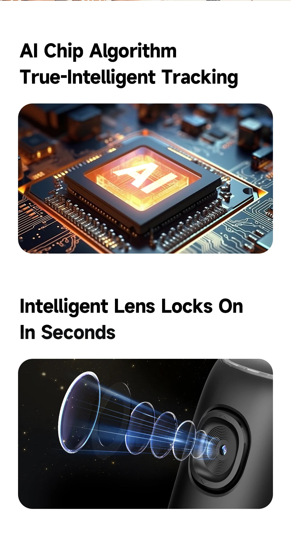 AI Smart Gimbal 360° Auto Follow-Up Face Tracking