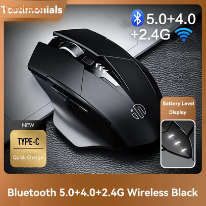 PM6 Wireless Mouse Rechargeable 2.4GHz USB Office Mute Bluetooth Mouse 6 High Effecient Buttons For PC Laptop Tablet Mobile