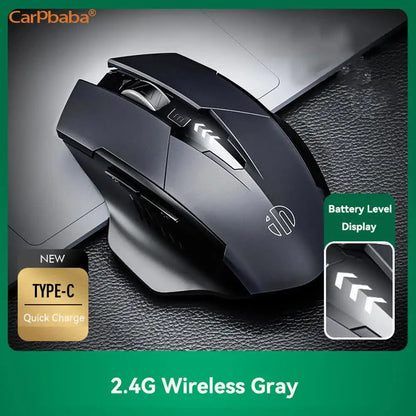 PM6 Wireless Mouse Rechargeable 2.4GHz USB Office Mute Bluetooth Mouse 6 High Effecient Buttons For PC Laptop Tablet Mobile