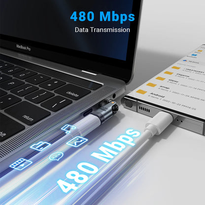 AUFU 240W USB C Adapter 5A Fast Charging USBC Male To Type C Female Converter For iPhone Laptop Macbook 540 Rotation OTG Adapter