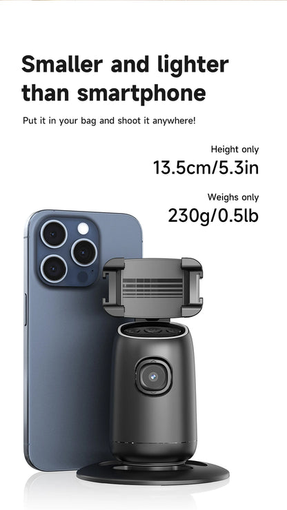 AI Smart Gimbal 360° Auto Follow-Up Face Tracking