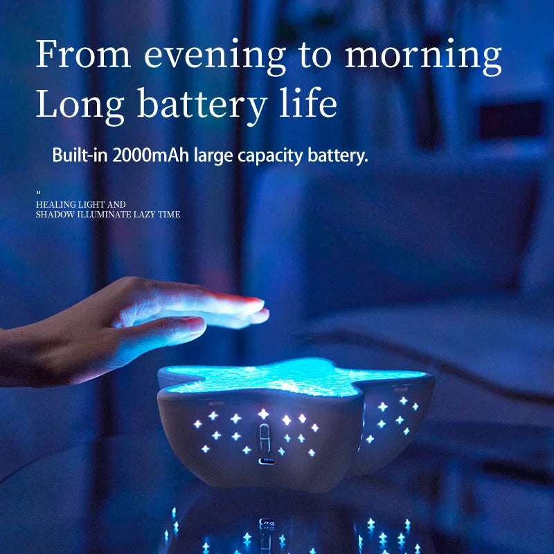 Starfish LED Night Light Rechargeable Table Lamp Northern Ocean Wave Projector Lights Romantic For Bedroom Desk Festival Decor